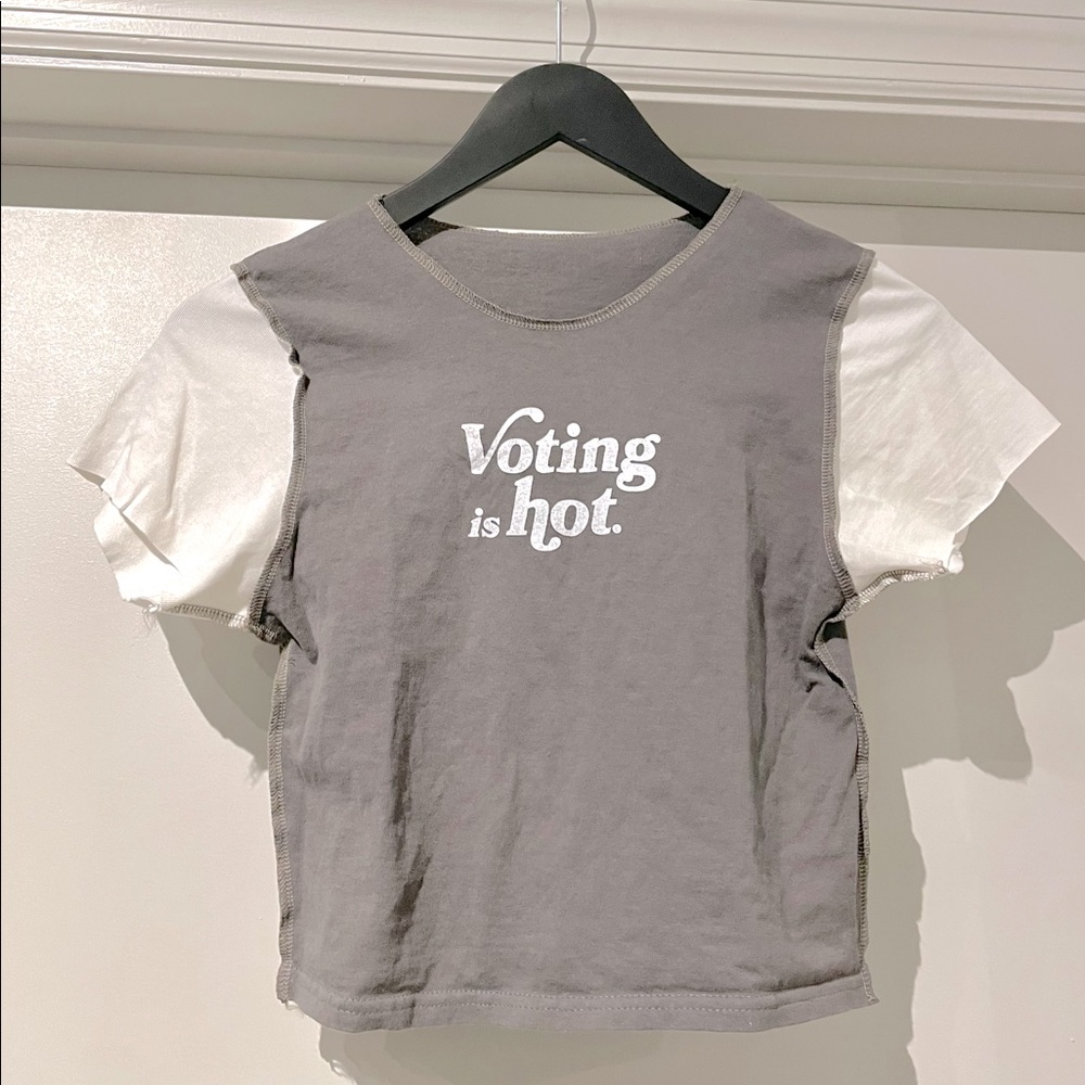 Voting is hot crop tee